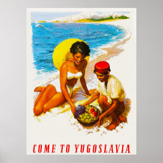 Vintage Come to Yugoslavia Travel Poster