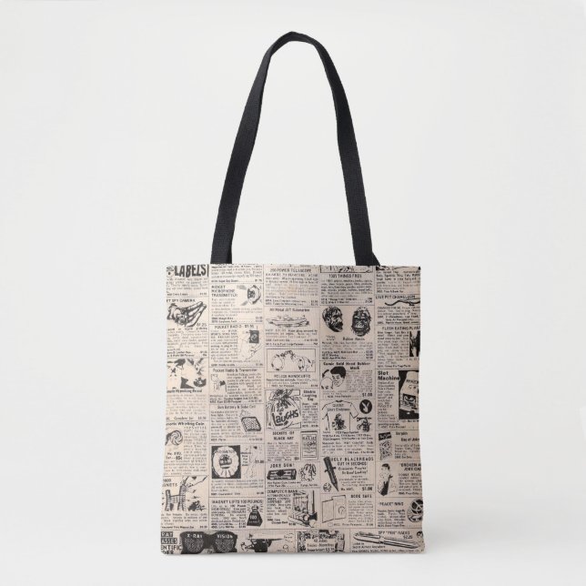 "Vintage Comic Book Classified Ads" Tote Bag (Front)