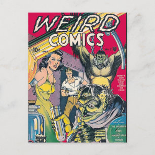 Vintage Comic Book Cover Art Postcard