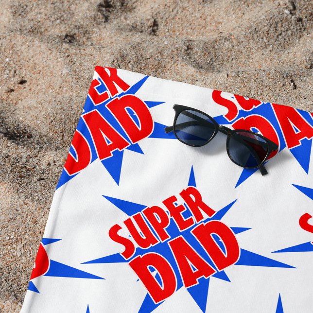 Vintage Comic Super Dad Father's Day Beach Towel (Creator Uploaded)