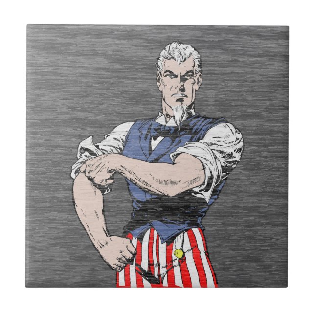 Vintage Comic Uncle Sam Ceramic Tile (Front)