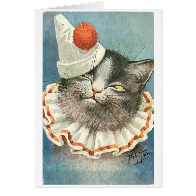 Vintage Comical Clown Cat, (Front)