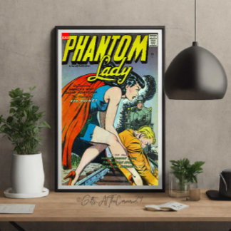 Vintage Comics Fantasy Phantom Lady Poster