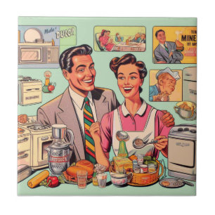 Vintage Comics Retro Restaurant Ceramic Tile