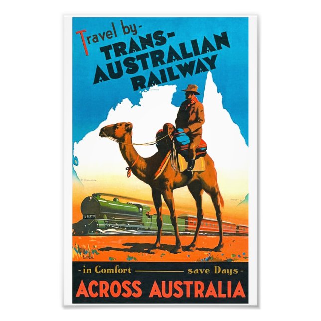 Vintage Commonwealth Railways poster (Front)
