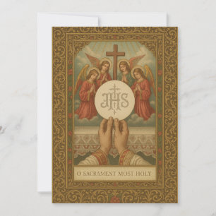 Vintage Communion Eucharist Priest Mass Invitation