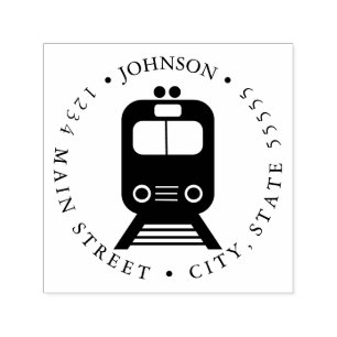 Vintage Commuter Train Return Label Self-inking Stamp