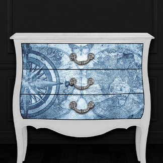 Vintage Compass | Blue Grunge Nautical Sea Chart Tissue Paper