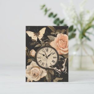 Vintage Compass & Butterfly - Rustic Paper (5) Postcard