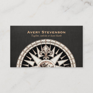 Vintage Compass Financial Advisor Business Card