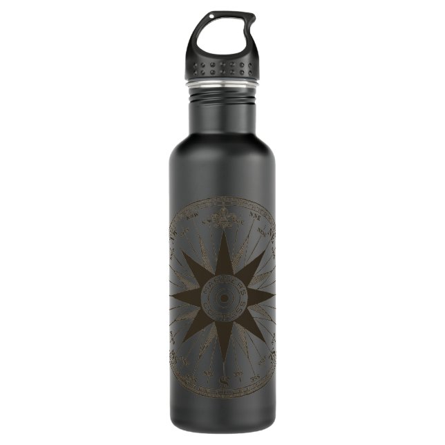 Vintage Compass Rose 710 Ml Water Bottle (Front)