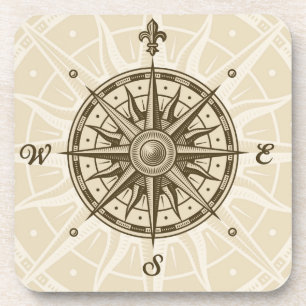 Vintage Compass Rose Coaster