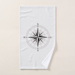 Vintage Compass Rose Hand Towel