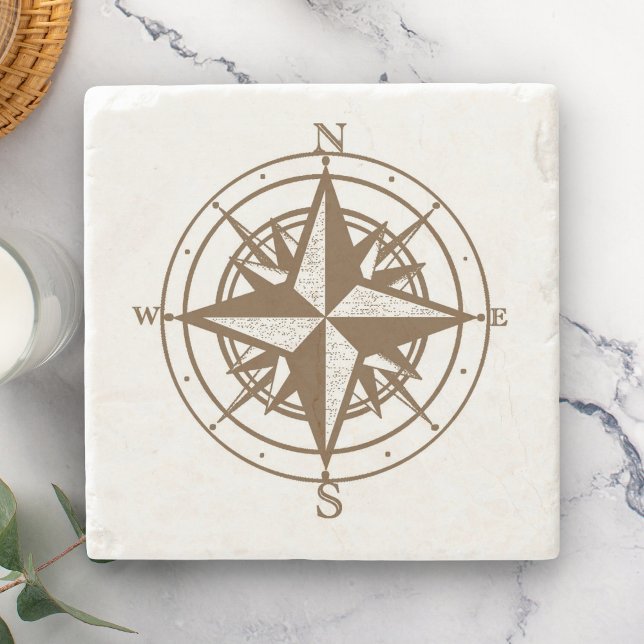 Vintage Compass Stone Coaster (Creator Uploaded)