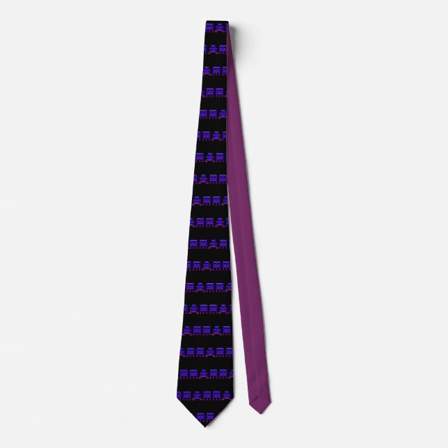 Vintage Computer Game Figures Tie (Front)
