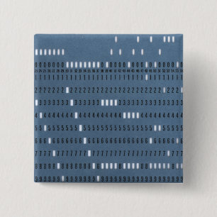 Vintage Computer Punched Card 15 Cm Square Badge