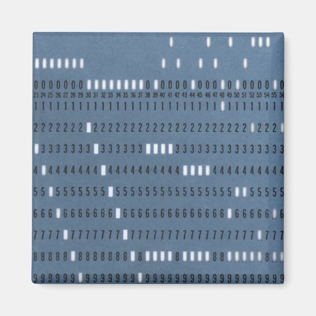 Vintage Computer Punched Card Magnet (Front)