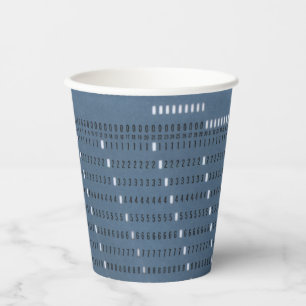 Vintage Computer Punched Card Paper Cups