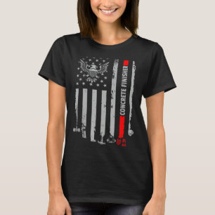 Vintage Concrete Finisher Usa Flag American Flag P T-Shirt