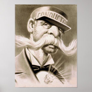 Vintage Conductor Illustration Poster