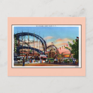 Vintage Coney Island cyclone Postcard