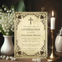 Vintage Confirmation Antique Parchment Religious