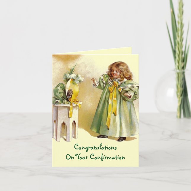 Vintage Confirmation Congratulations Sm Note Card (Front)