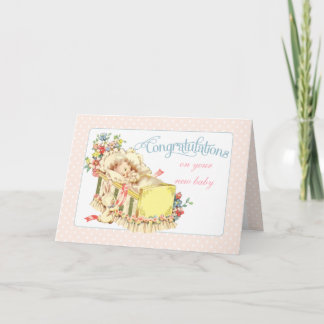 Vintage Congratulations for New Baby Card