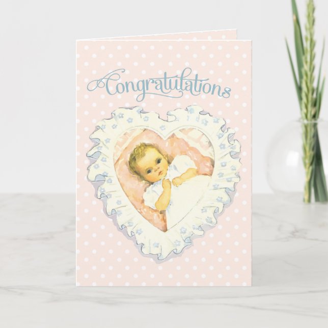 Vintage Congratulations for New Baby Card (Front)