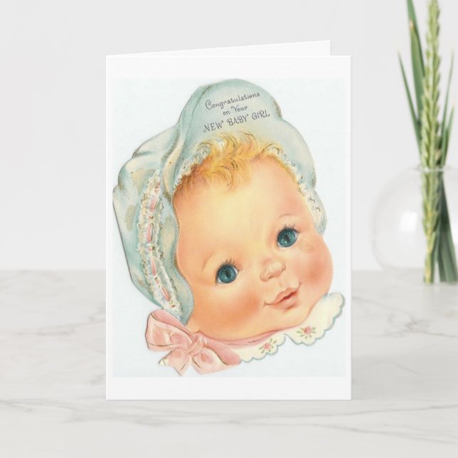Vintage - Congratulations on Baby Girl, Card (Front)