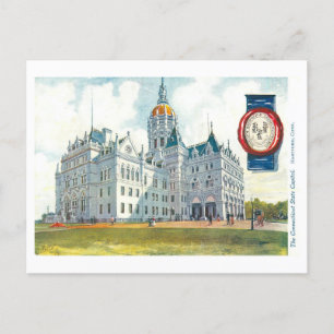 Vintage Connecticut Capitol with Seal Postcard