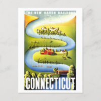 Vintage Connecticut Travel Poster