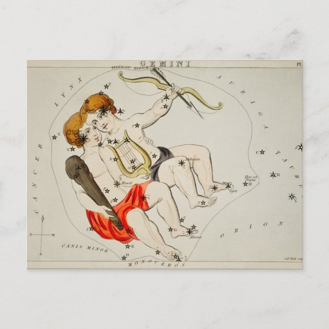 Vintage Constellation Illustration Postcard (Front)