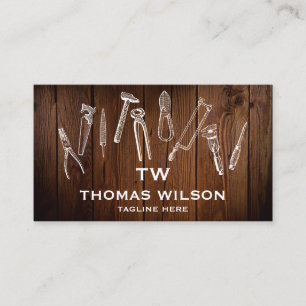 Vintage Construction Handyman Carpenter Tools Busi Business Card