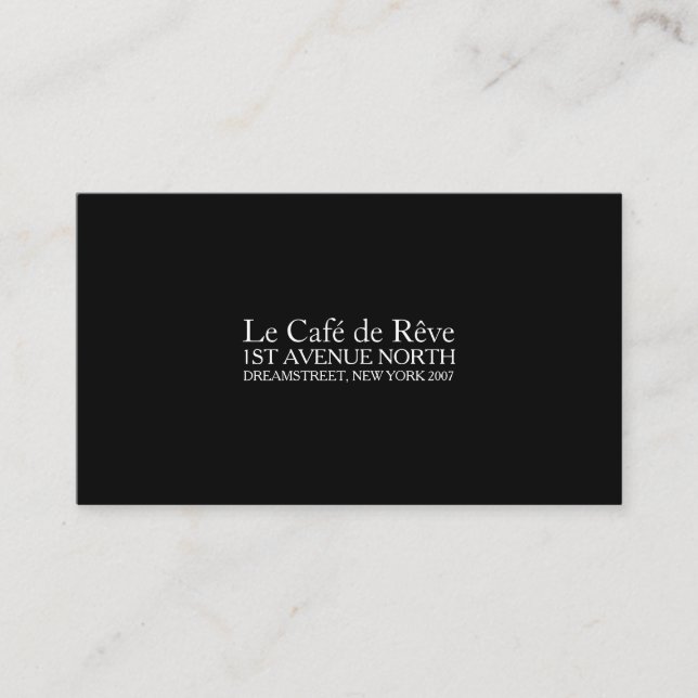 Vintage Contemporary Black Business Card (Front)