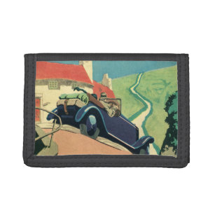 Vintage Convertible Car Road Trip in the Country Trifold Wallet