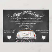 Vintage Convertible Chalkboard Post Wedding Invite