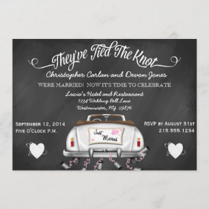 Vintage Convertible Chalkboard Post Wedding Invite