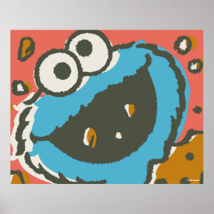 Vintage Cookie Eating Cookies Poster