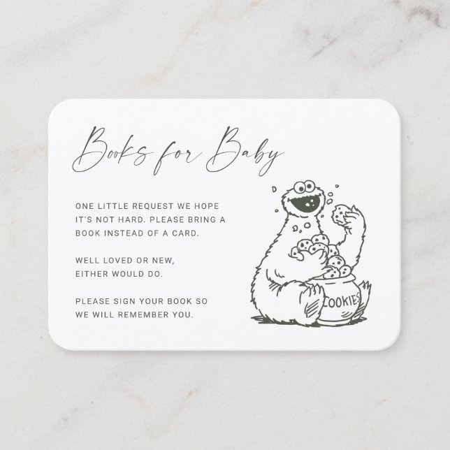 Vintage Cookie Monster Baby Book Request Insert (Front)
