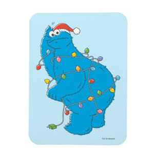 Vintage Cookie Monster Christmas Lights Magnet