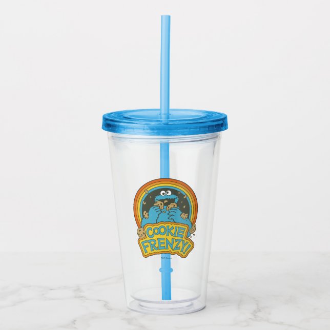 Vintage Cookie Monster | Cookie Frenzy Acrylic Tumbler (Front)