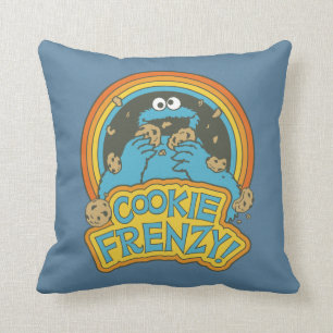 Vintage Cookie Monster   Cookie Frenzy Cushion