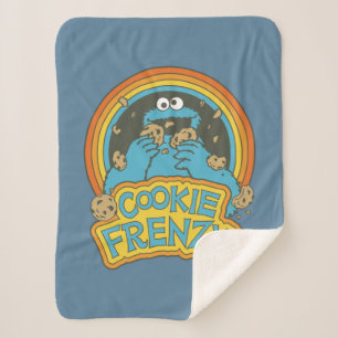 Vintage Cookie Monster   Cookie Frenzy Sherpa Blanket