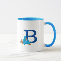 Vintage Cookie Monster Eating Cookies Monogram B