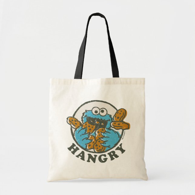 Vintage Cookie Monster | Hangry Tote Bag (Front)