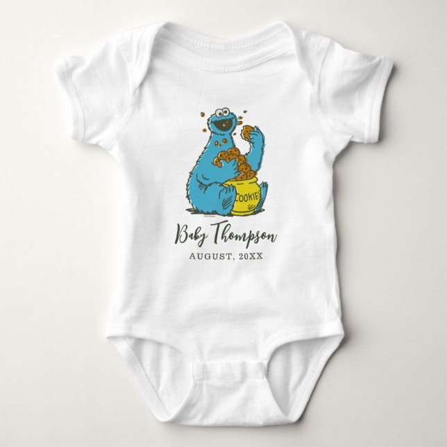 Vintage Cookie Monster | New Baby Baby Bodysuit (Front)
