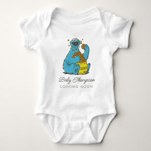 Vintage Cookie Monster   New Baby Coming Soon Baby Bodysuit
