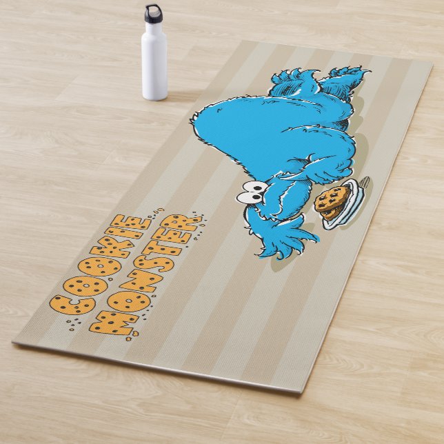 Vintage Cookie Monster Plate of Cookies Yoga Mat (In Situ)