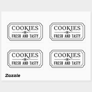 Vintage Cookies Fresh and Tasty Bakery Design Rectangular Sticker
